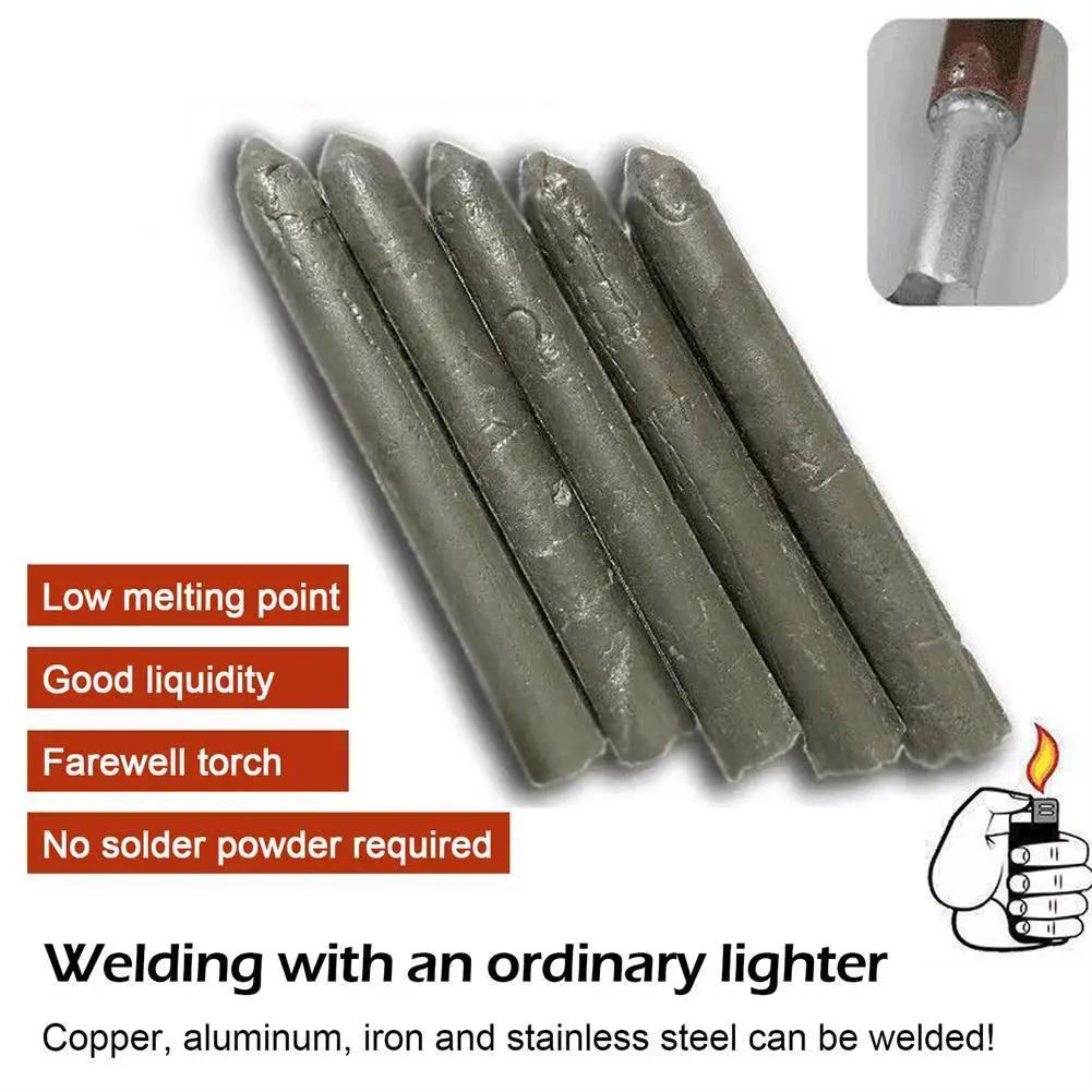 Easy Melt Welding Rods - Low Temperature Solder for Copper, Iron, Stainless Steel, Aluminum Repair; Complete Agent Kits Included