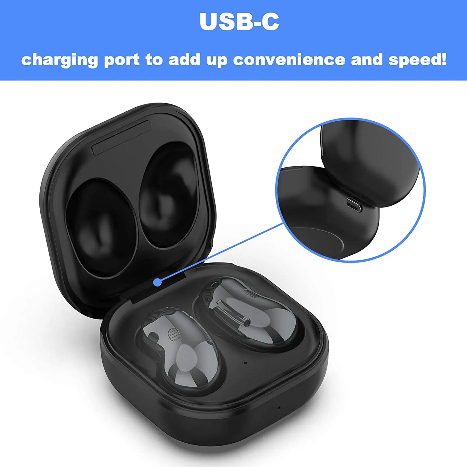 

ZK40 Earbuds Charging Case Replacement USB Charging Case with Charging Cable for Samsung Galaxy Buds Live SM R180