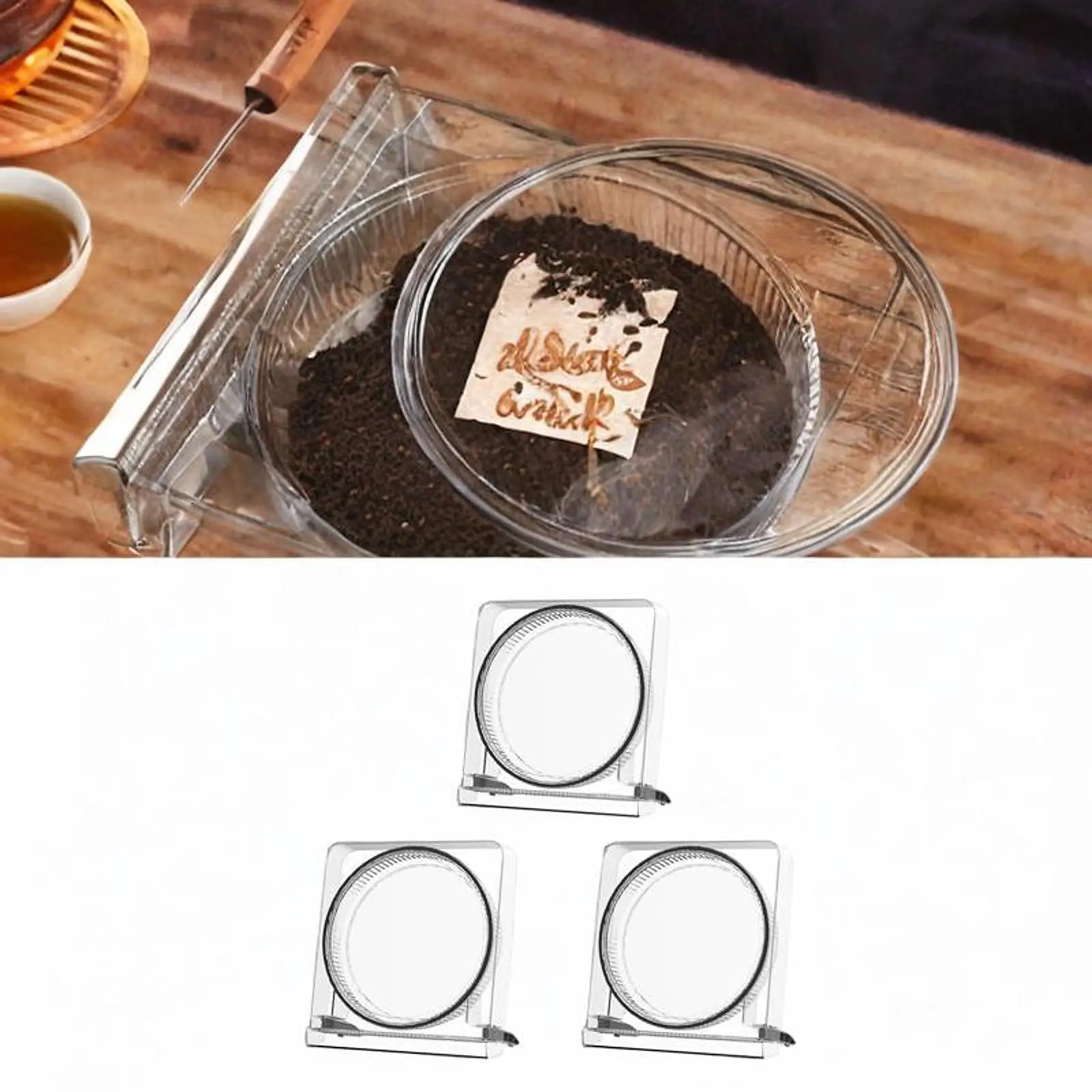 

3x коробка для хранения чайного торта, круглый контейнер для чая, декоративная канистра для чая Пуэр