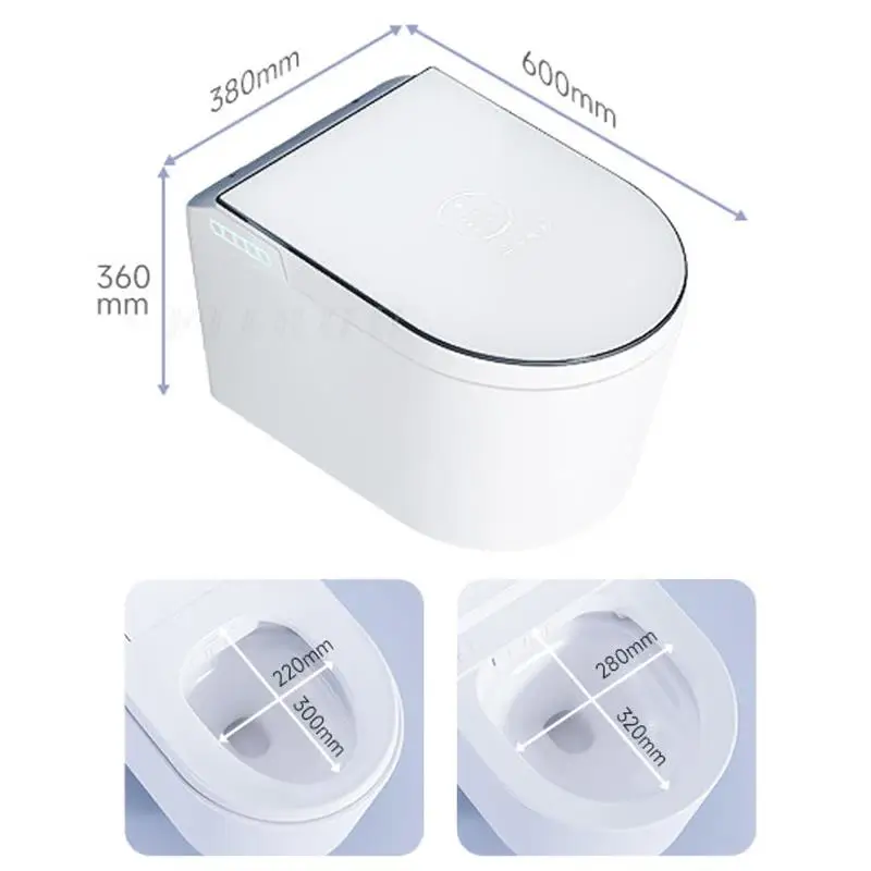 Imagem -02 - Wall Mounted Smart Toilet Bowl para o Banheiro Assento Aquecido Tankless Elétrico Alongado Bidê Parede-pendurado