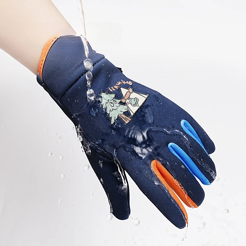 Children Ski Gloves Non-slip Autumn Winter Warm Waterproof Snowboard Snow Kids Glove for Boys Girl Outdoor Riding Gloves Gift