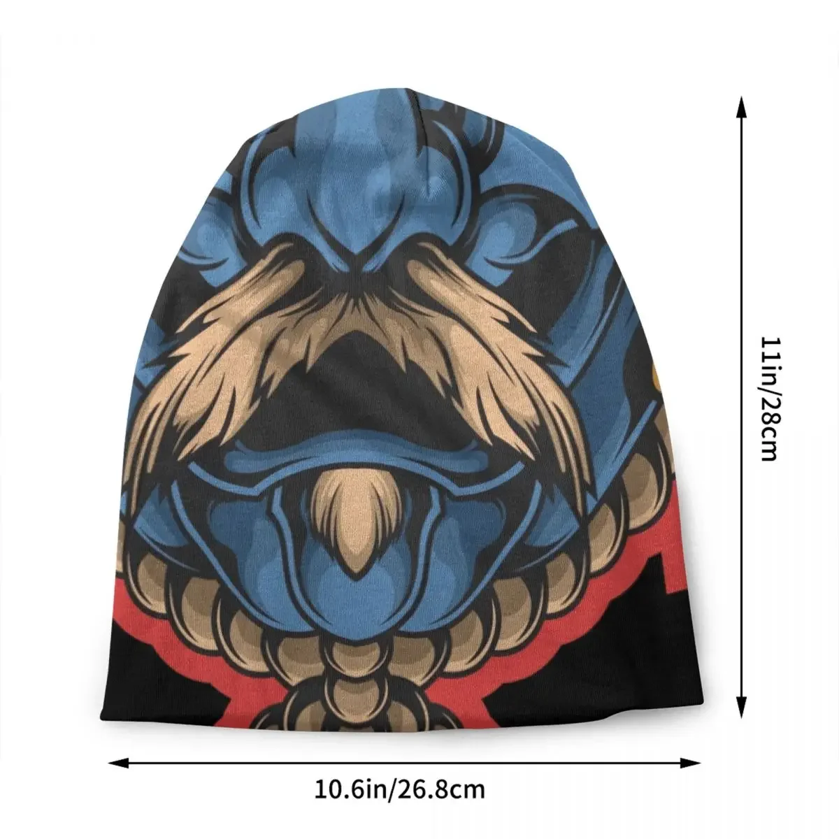 Japanese Samurai Skullies Beanies Caps For Men Women Unisex Trend Winter Warm Knit Hat Adult Yakuza Oni Bonnet Hats