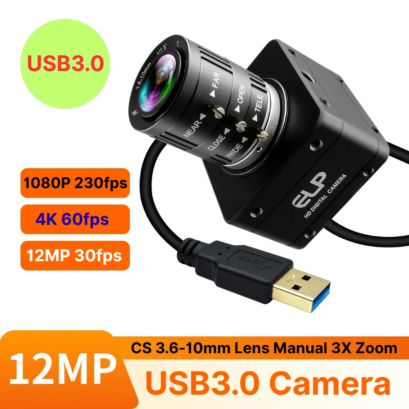 ELP 230fps 1080P High Frame Rate 4K@60fps 12MP USB3.0 Camera Manual CS ...