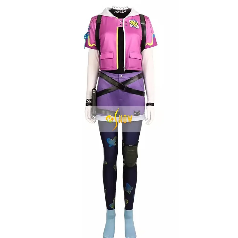 

Womens Game Cosplay Clove Costume Outfits Clove Pinkish Jacket Shorts Socks Uniform Halloween Suits
