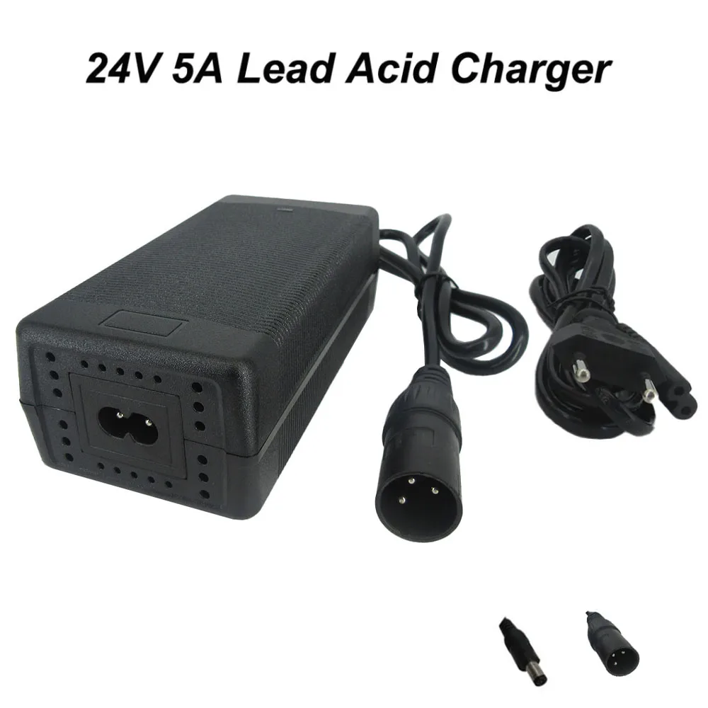 

24V 5A Lead Acid Charger 24 Volt 28.8V 5A Wheelchair Battery Fast Charger with Fan XLRM DC connector