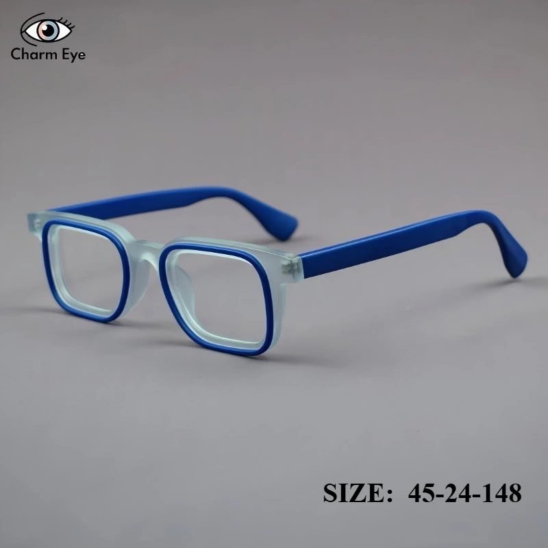 

Японские мужские и женские очки ручной работы: новые матовые толстые квадратные оправы из ацетата, модные ретро-оптические очки для женщин, очки для коррекции близорукости по рецепту