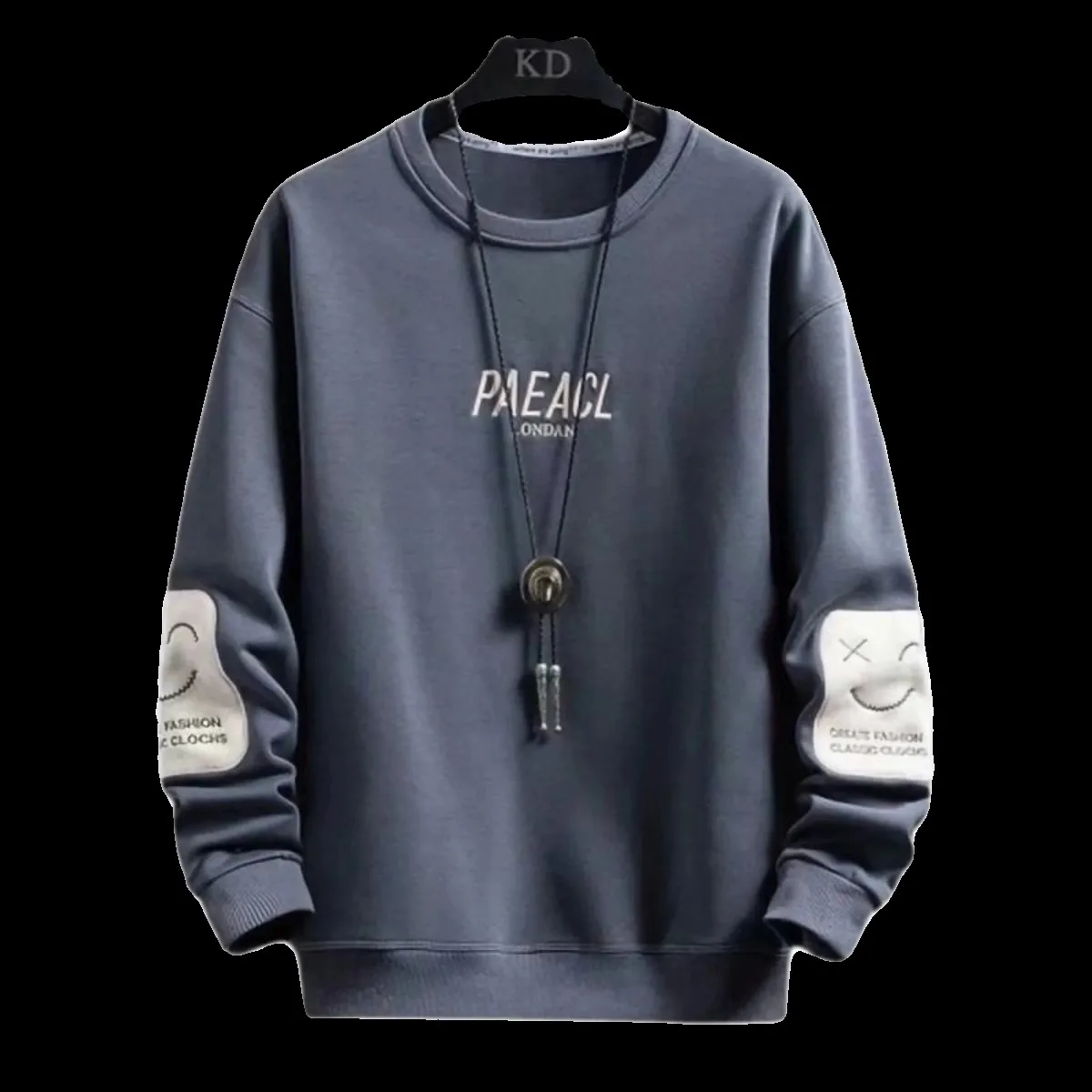 Thiened Fce Hoodie Casual Loose Long Sve round Ne Men's Autumn Winter Sweatirt Comfortable Base Layer irt