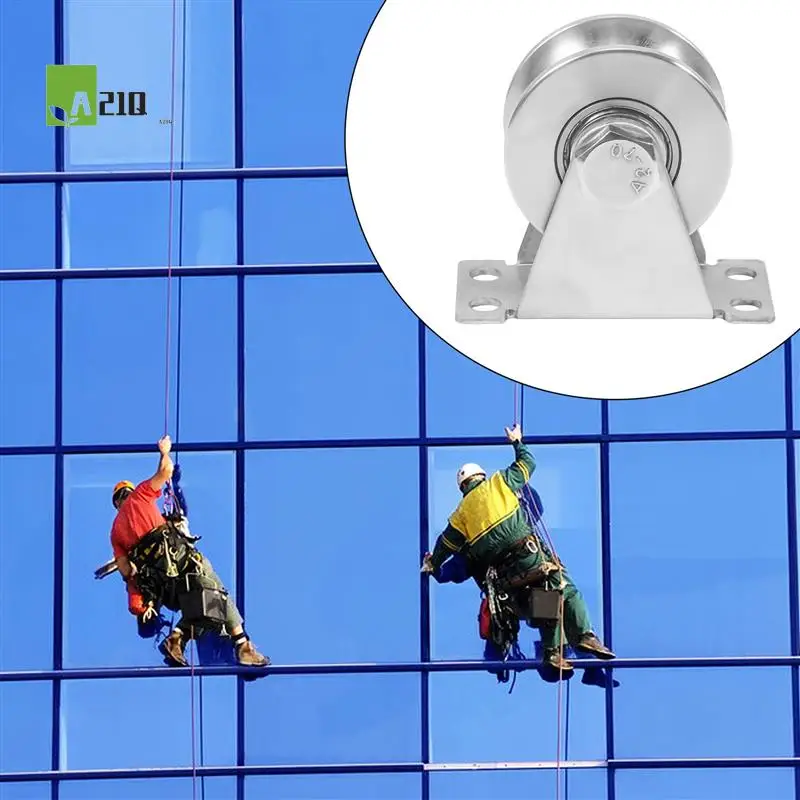 

A21Q -1Pack U-Type Stainless Steel Pulley Block Mute Bearings Groove Sliding Roller Track Wheel