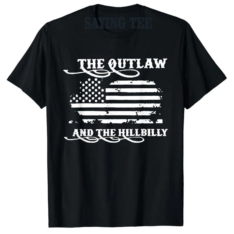 Trump Vance 2024 Outlaw Hillbilly US Flag T-Shirt Humor Funny Pro Trump Make American Great Again Campaign Tee Top Novelty Gift