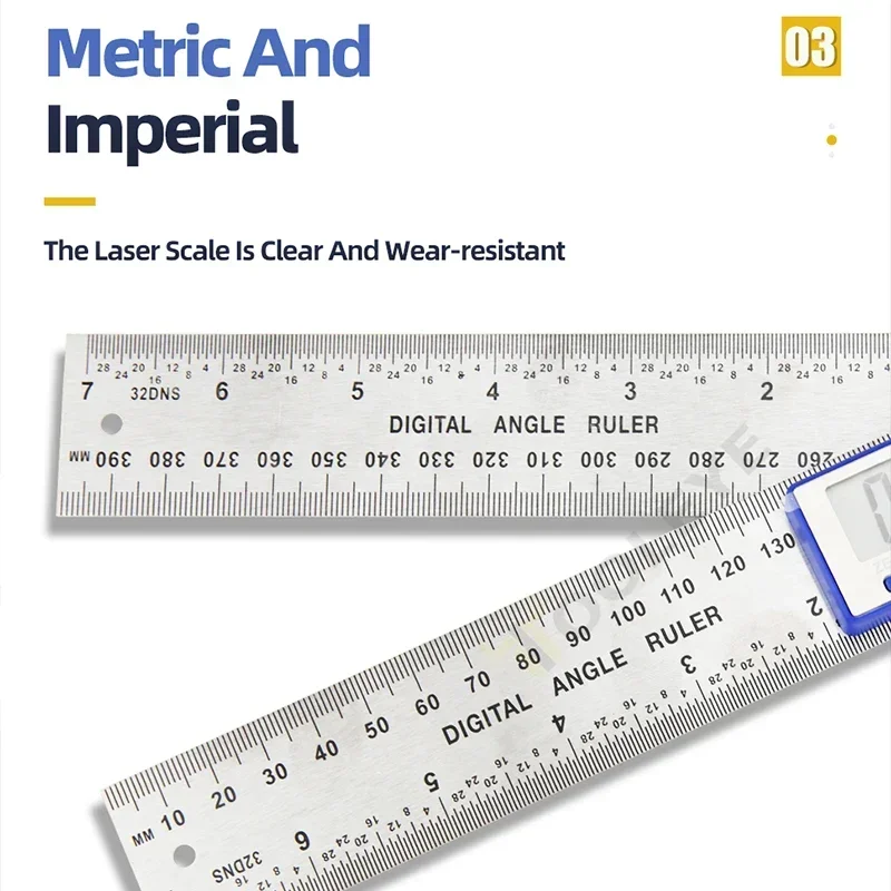 Electronic Angle Meter 360 Degree Protractor Digital Goniometer Carpentry Tools Angle Finder Multifunctional Metal Square Ruler