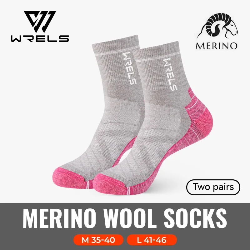 WRELS 1/2/3 Paar Socken aus Merinowolle, thermisch, warm, für den Winter, hochelastisch, dick, Wandersocken, Feuchtigkeitsaufnahme, Sportsocken aus Wolle