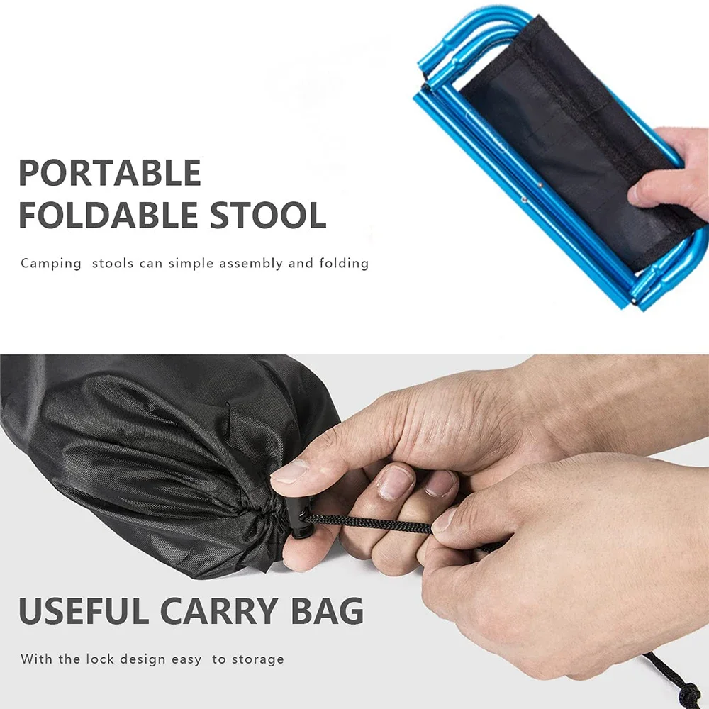Aluminium Alloy Folding Small Chair Portable Bench Stool Outdoor Ultralight Fishing Camping Hiking Chairs Subway Travel Chair