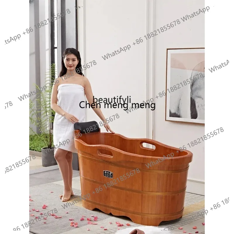 LHY26 ss Adult Wooden Barrel Bucket, Solid Wood Bathtub, Whole Body Bath Basin, Household