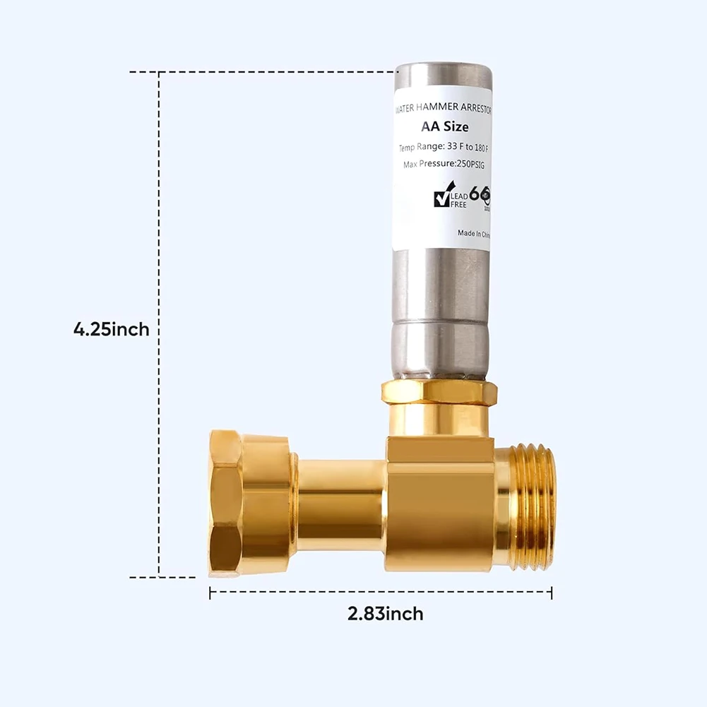 ค้อนน้ํา Arrestor ติดตั้งง่ายสําหรับเครื่องซักผ้าห้องซักรีดโรงแรมท่อ 7/8 "หญิง Nutx 3/4" ด้ายชายเครื่องมือเงียบ