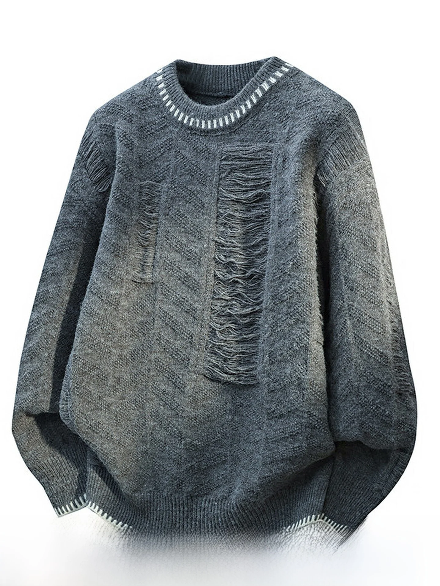 

Casual Men's Knitted Sweater round Ne Warm Base Layer irt Autumn Winter Sle Comfortable Breathable Polyester Nylon Blend