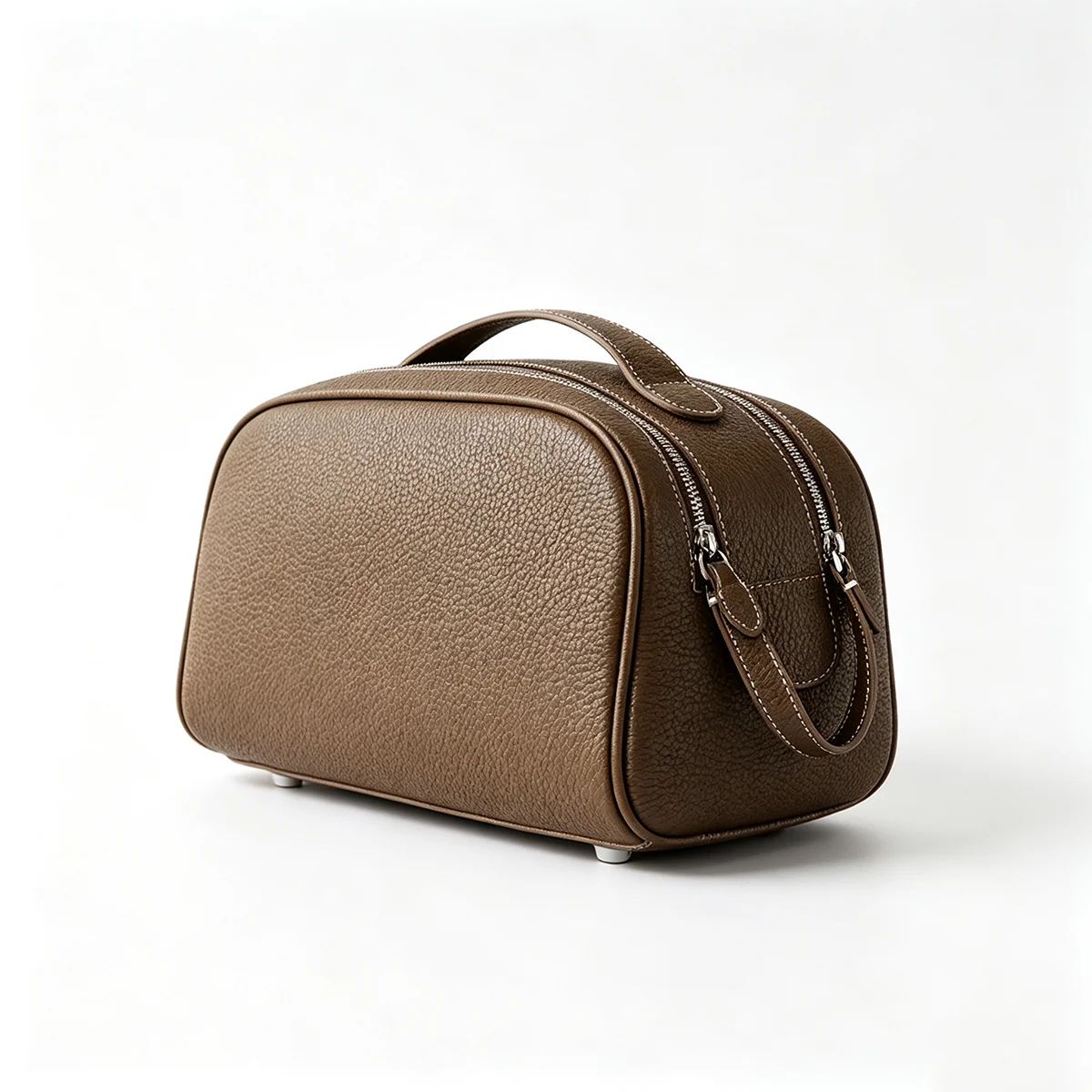 Erstklassige Kosmetiktasche aus Rindsleder für Damen, Hochwertige Tragbare Reise-Kosmetiktasche mit Großer Kapazität, Weiche Luxus-Toilettentasche – Detail 7