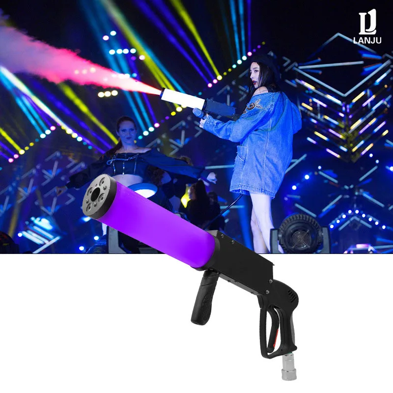 DJ CO2 Gas Column Gun Handheld Fog Machine RGB LED Light For Disco Bar Club Party Festival DMX Stage Equipment Props CO2 Pistola