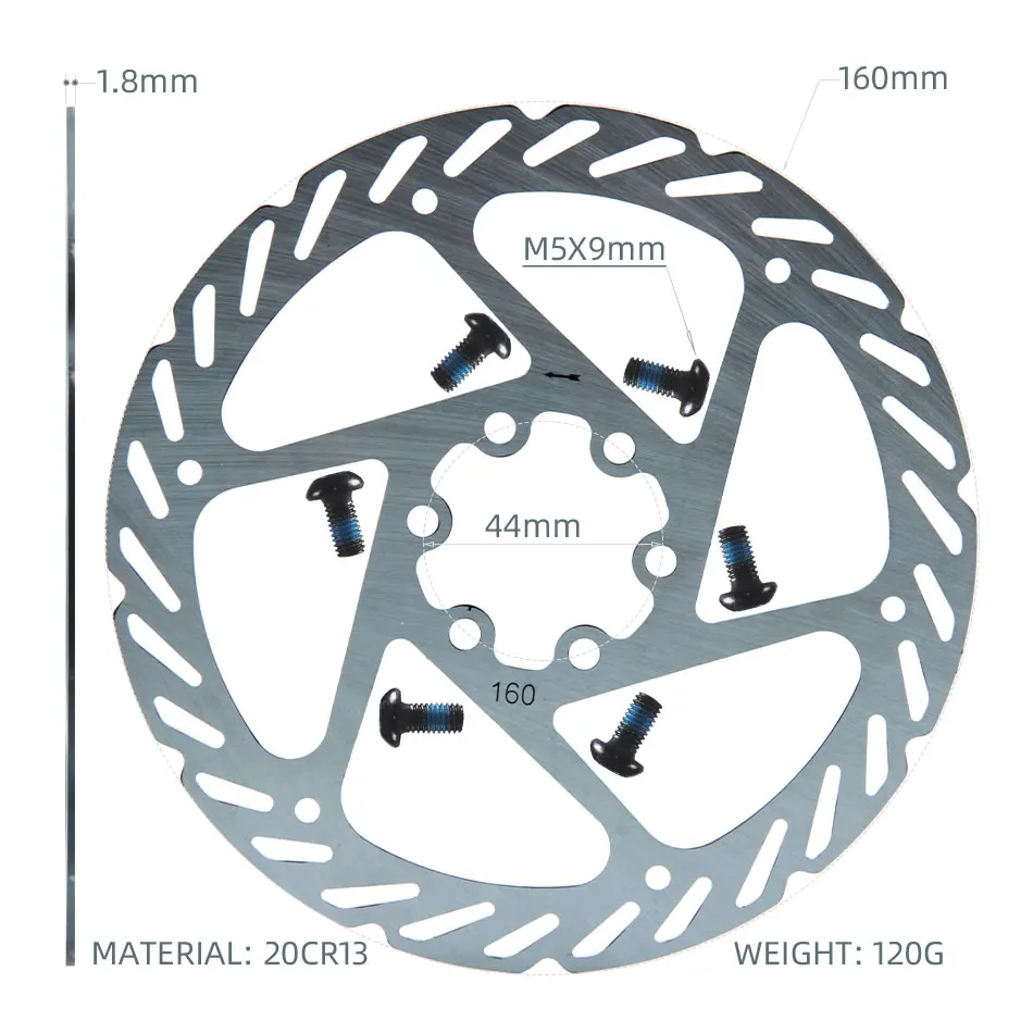 New 6inch 160 Hydraulic Brake Disc Electric Scooter Steel Rotor Zoom Accessories for MTB Bike Mountain Road Bicycle Cycling Pads