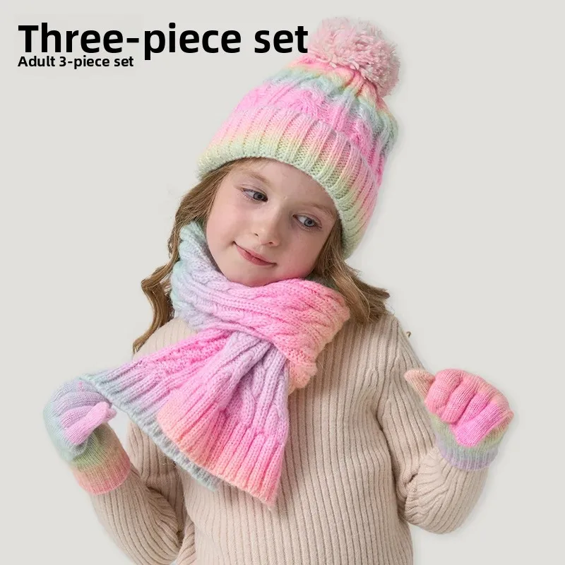 Kinder Hut Schal Handschuhe Drei-stück Set Herbst Winter Neue Single Ball Baby Hut Weiche Warme Kleidung Zubehör für kinder