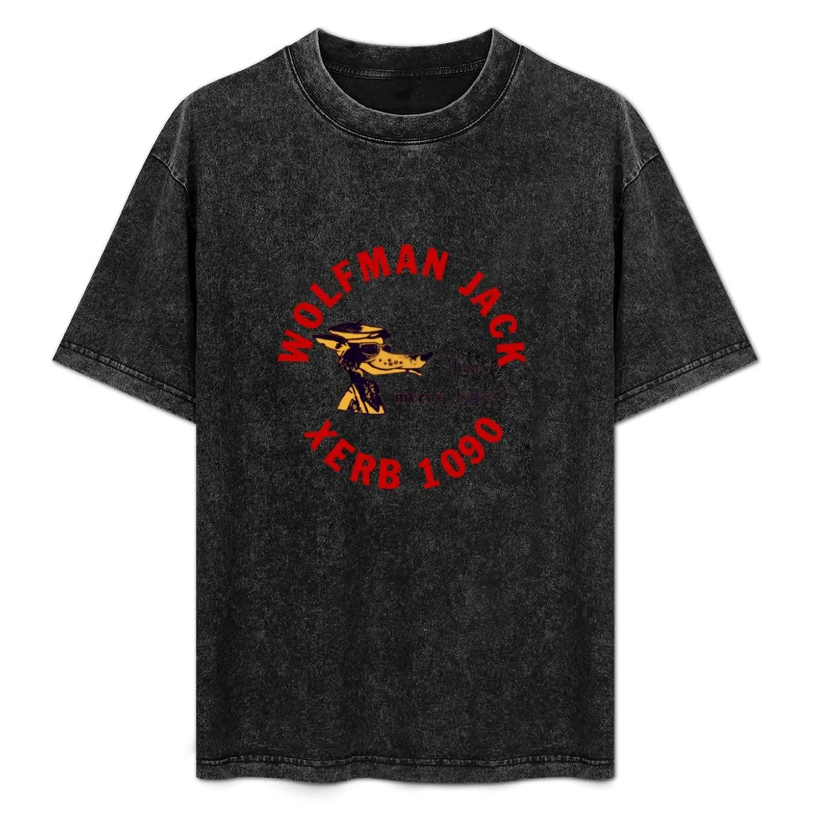XERB Radio Wolfman Jack T-Shirt All Match Basic Short Sleeve Top