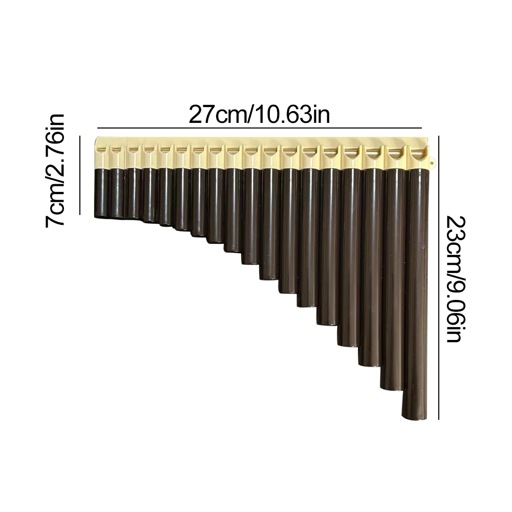 Pan Flute, 18 Pipes Pan Pipe Instrument Key of C for Beginners  with User Manual, Carrying Bag