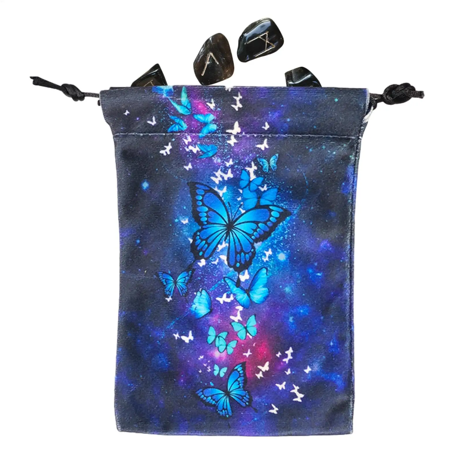 

Tarot Card Pouch Tarot Card Velvet Bag Butterflies Print Pattern 13x18cm Novel Tarot Card & Dice Storage Bag