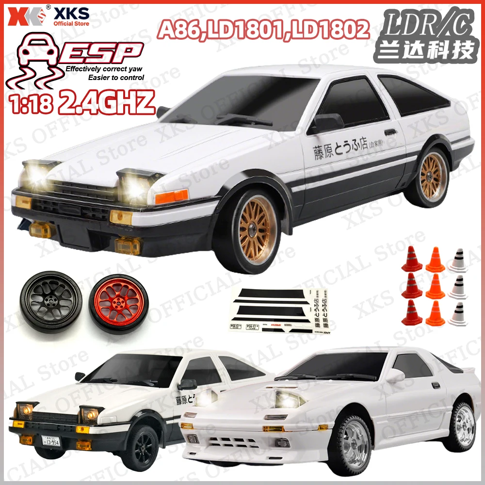 

XKS LDRC LD1801 AE86 LD1802 RX-7 1/18 Модель RC Car Drift Racing 2,4g ESP Гироскоп Светодиодные фонари Мини RC Гоночный автомобиль Игрушки