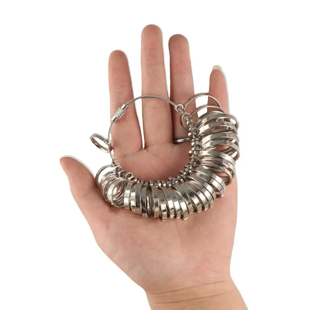 Durable Ring Sizer Measuring Tool Set Aluminum Ring Mandrel Metal Gauge Jewelry Sizers Kit Smooth Edges Ring Stick