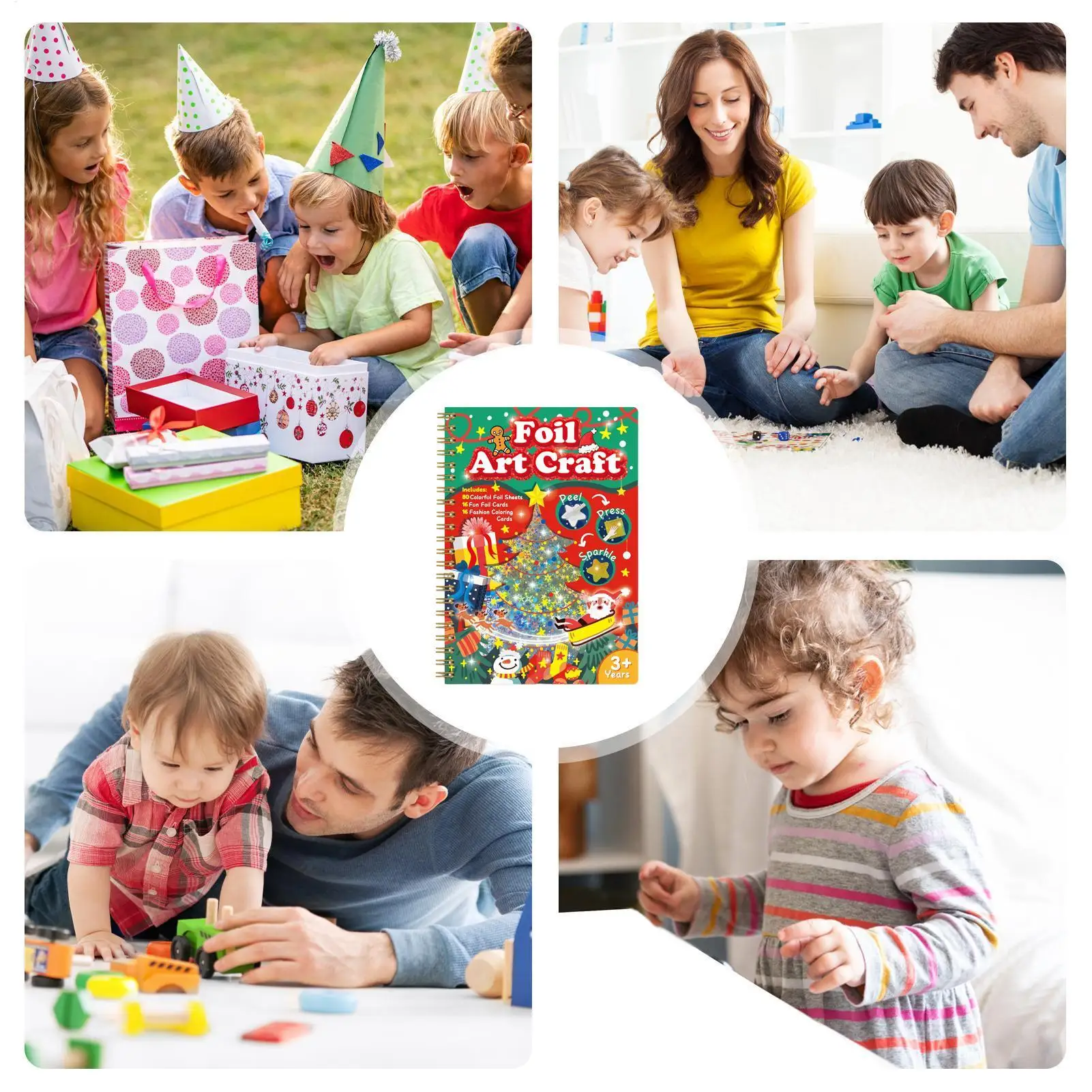 Kid Foil Craft Kit Child Peel-and-Press Foil Art Set Crafting Making Supplies Travel Toys For Children Teens Youth Family