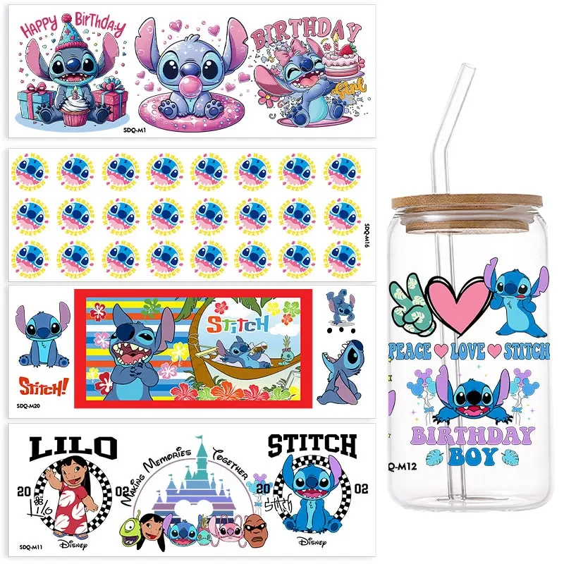 DTF Printing Stickers Decal #StiItch Angel Stitch DIY Waterproof Stickers UV Transfer Transparent Crystal Cartoon Creative