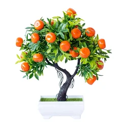 Artificial Fruit Tree Faux Orange Bonsai Fake Desktop Decoration Ornaments Simulation