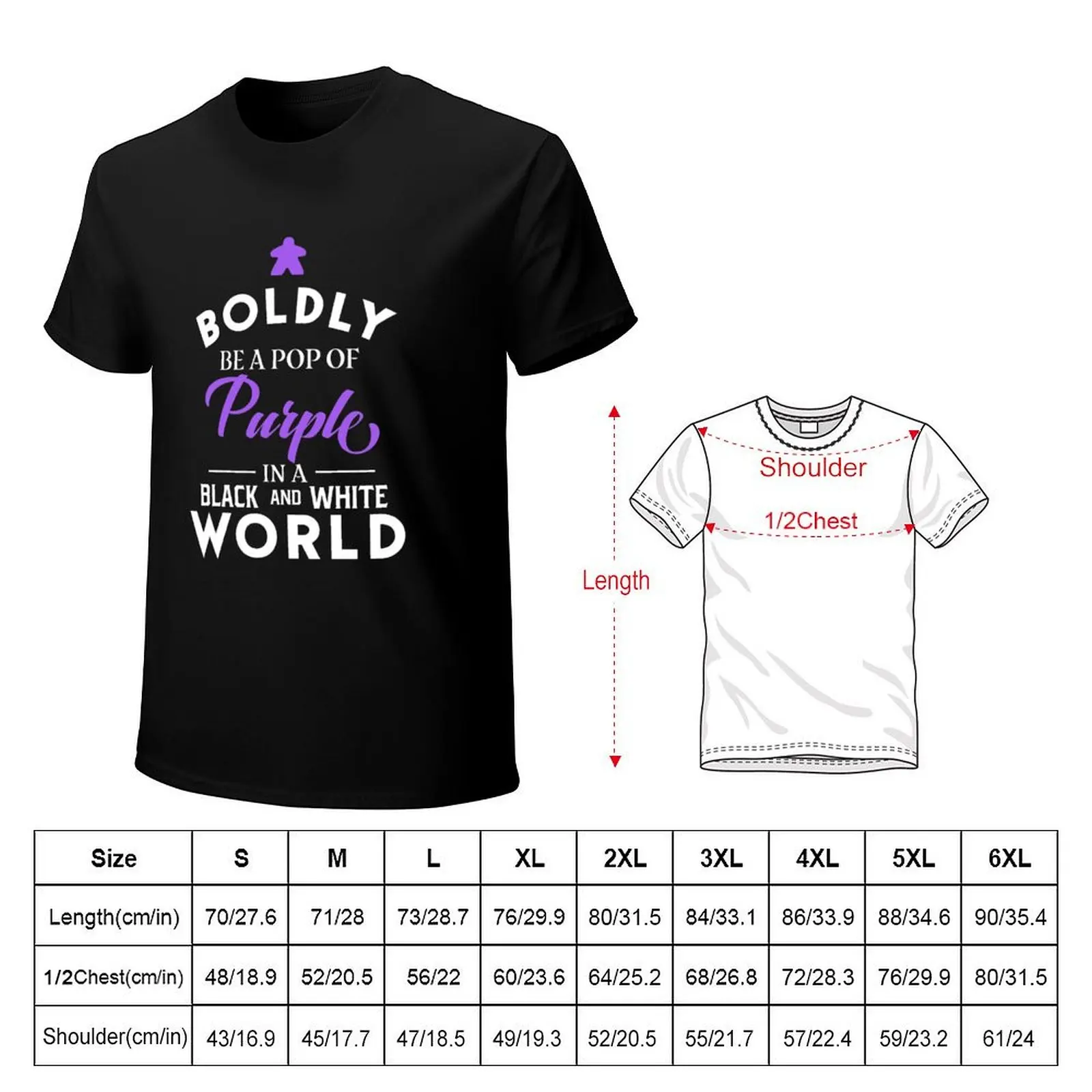 Purple Meeple Boldly Be A Pop of Color Board Games Meeples and Tabletop RPG Addict T-Shirt Simple Print Design T-Shirt