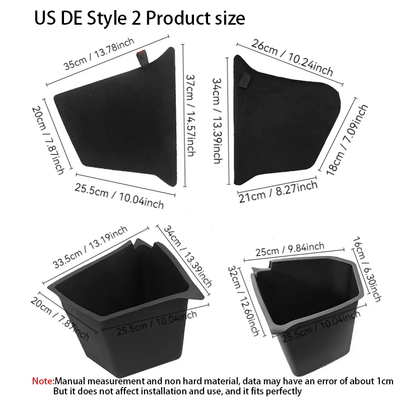 Trunk Side Storage Bins For Tesla Model Y-Berlin/Austin 2022-2024 Cargo Compartment Organizer Bucket TPE Box & Carpet Lids