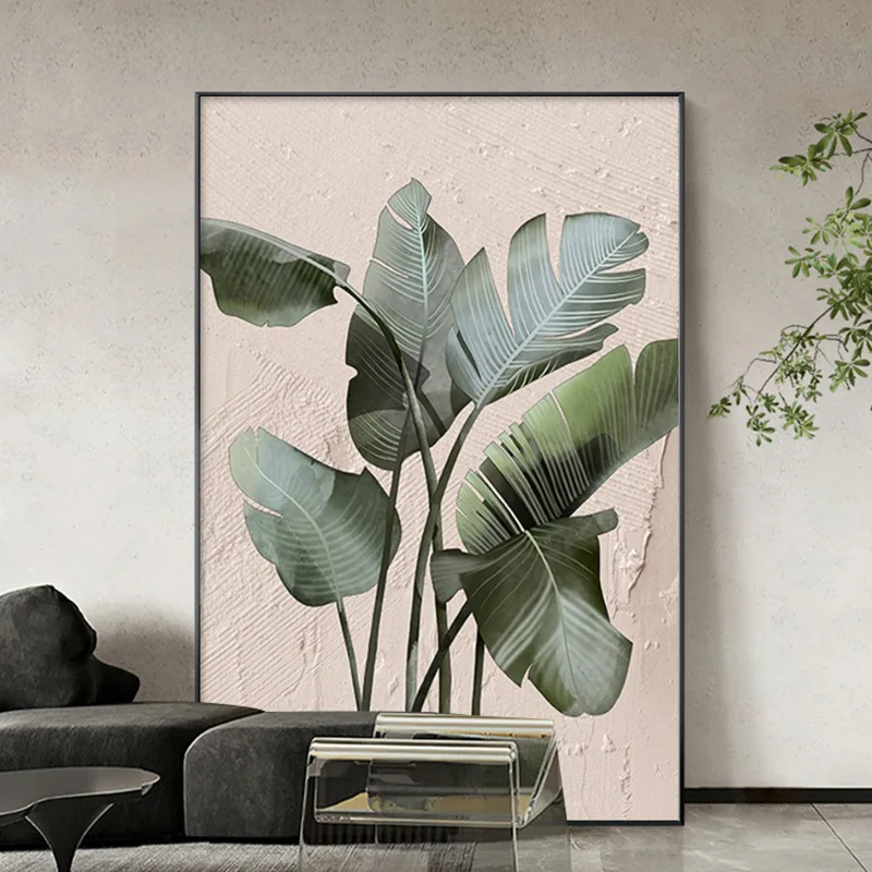 

Nordic bird of paradise plant entrance decorative painting living room sofa green plants leaves floor corridor canvas painting