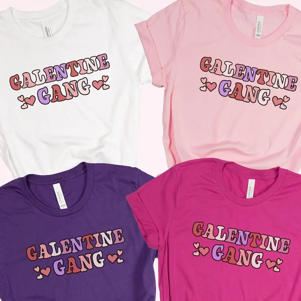 Galentine Gang T Shirt Friends Galentines Day Matching Group Valentine'S Girls Squad