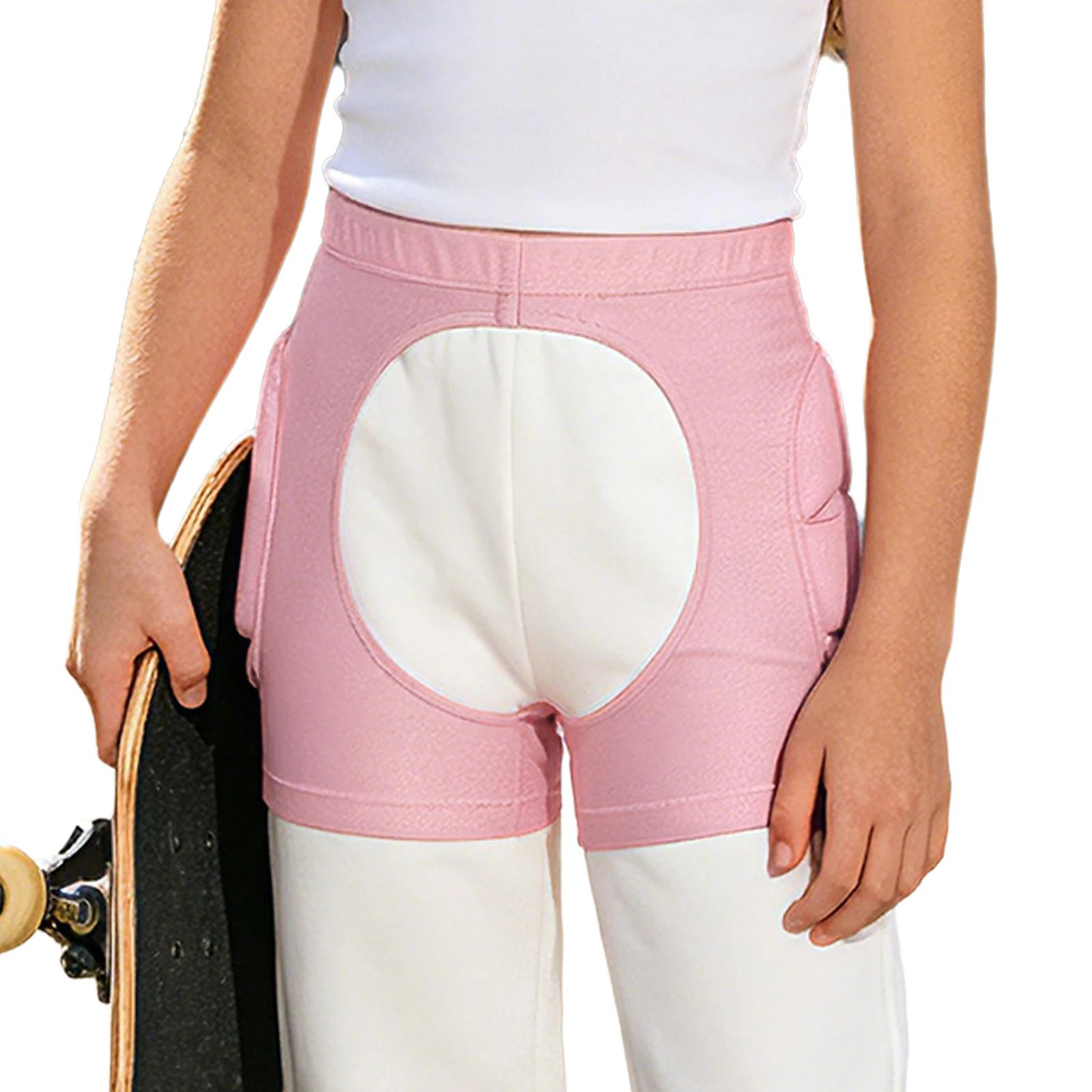 Girls Boys Butt Hip Padded Skateboarding Shorts Cutout Front Skating Snowboarding Short Pants Bottoms view 5