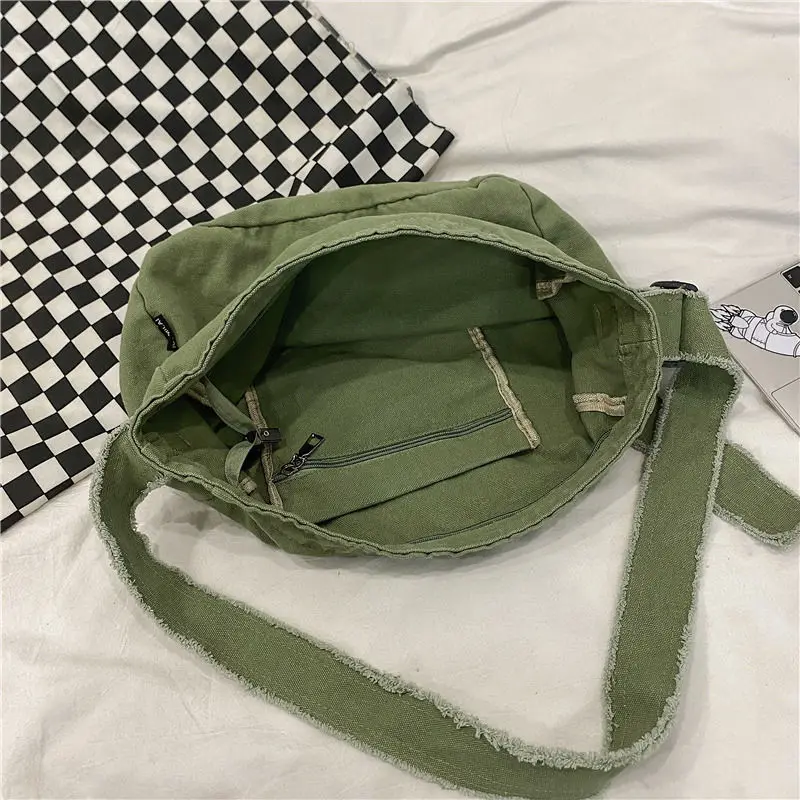 Bolsos de mensajero Retro Harajuku para hombre, bandolera de gran capacidad, bolsos escolares que combinan con todo, bolso de lona para estudiantes