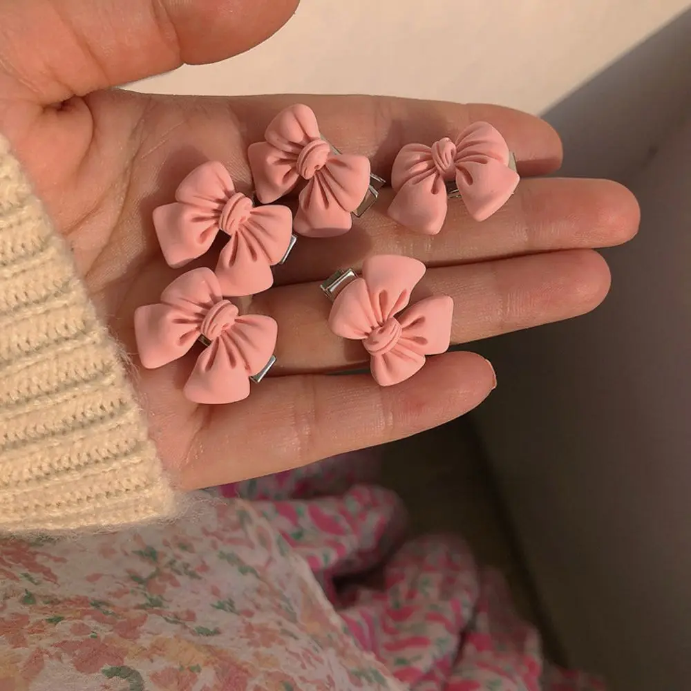 5pcs Cute Hair Styling Girls Pink Rose Flower Sweet Bangs Hairpin Headwear Hair Clips