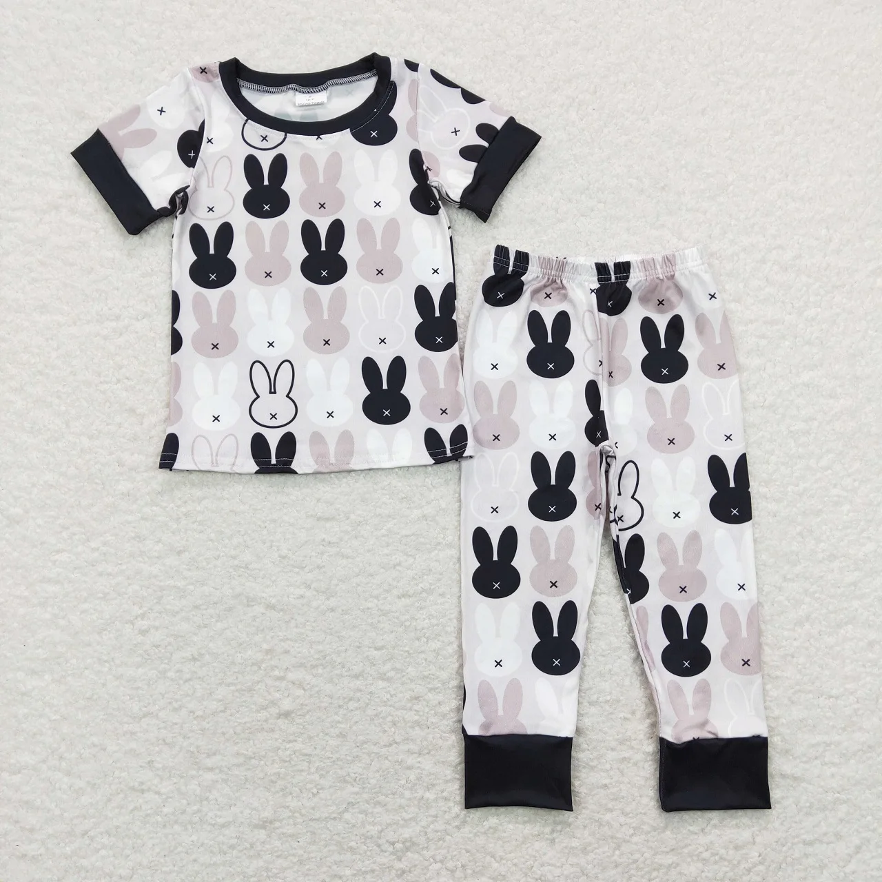 

Wholesale Children Easter Pajamas Baby Boy Short Sleeves Rabbits Tee T-shirts Sleepwear Pants Set Kids Infant Outfit Clothing