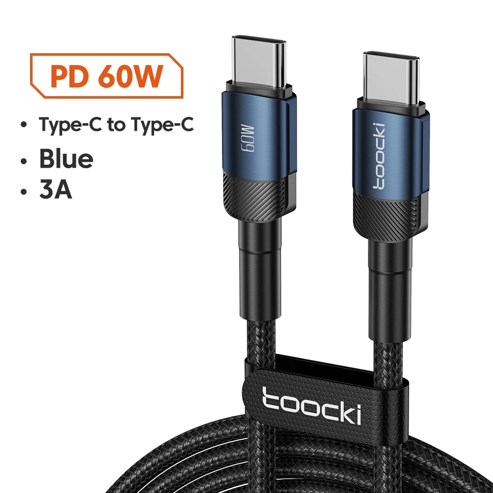 Toocki 100W Type C naar USB C-kabel PD 3.0 snel opladen 4.0 Snel opladen Type C naar Type C voor Macbook Samsung Xiaomi