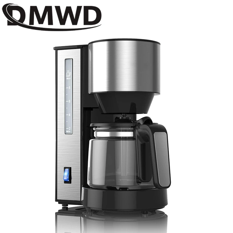 DMWD American Coffee Machine Automatic Drip Coffee Maker Teapot Insulated Coffee Brewing Machine Multifunctional Tea Maker 1.25L