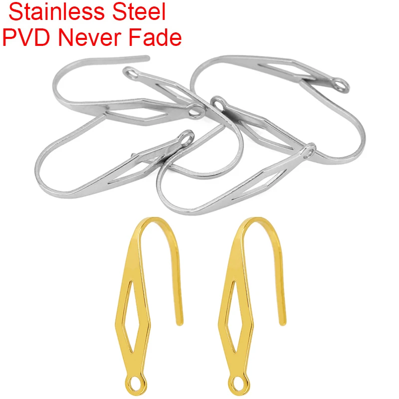 20pcs Stainless Steel Earrings Making Hooks Hypoallergenic PVD Never Fade Earring Clasps Hooks For Jewelry Findings Supplies