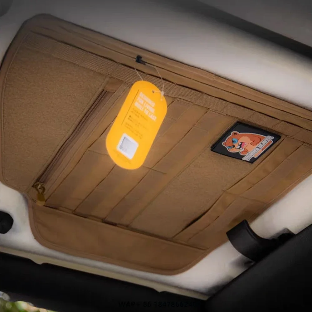 Lantsun JL1335 Car SunShade with Storage Bag for Jeep Wrangler JL2018+ JT2021+ Gladiator+ Roof Sun Visor Interior Accessories