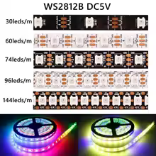 DC5V WS2812B Led Strip light 30/60/74/96/144leds/m Individually Addressable Smart 5050RGB WS2812 Pixels Led Light IP30/65/67 - AliExpress 