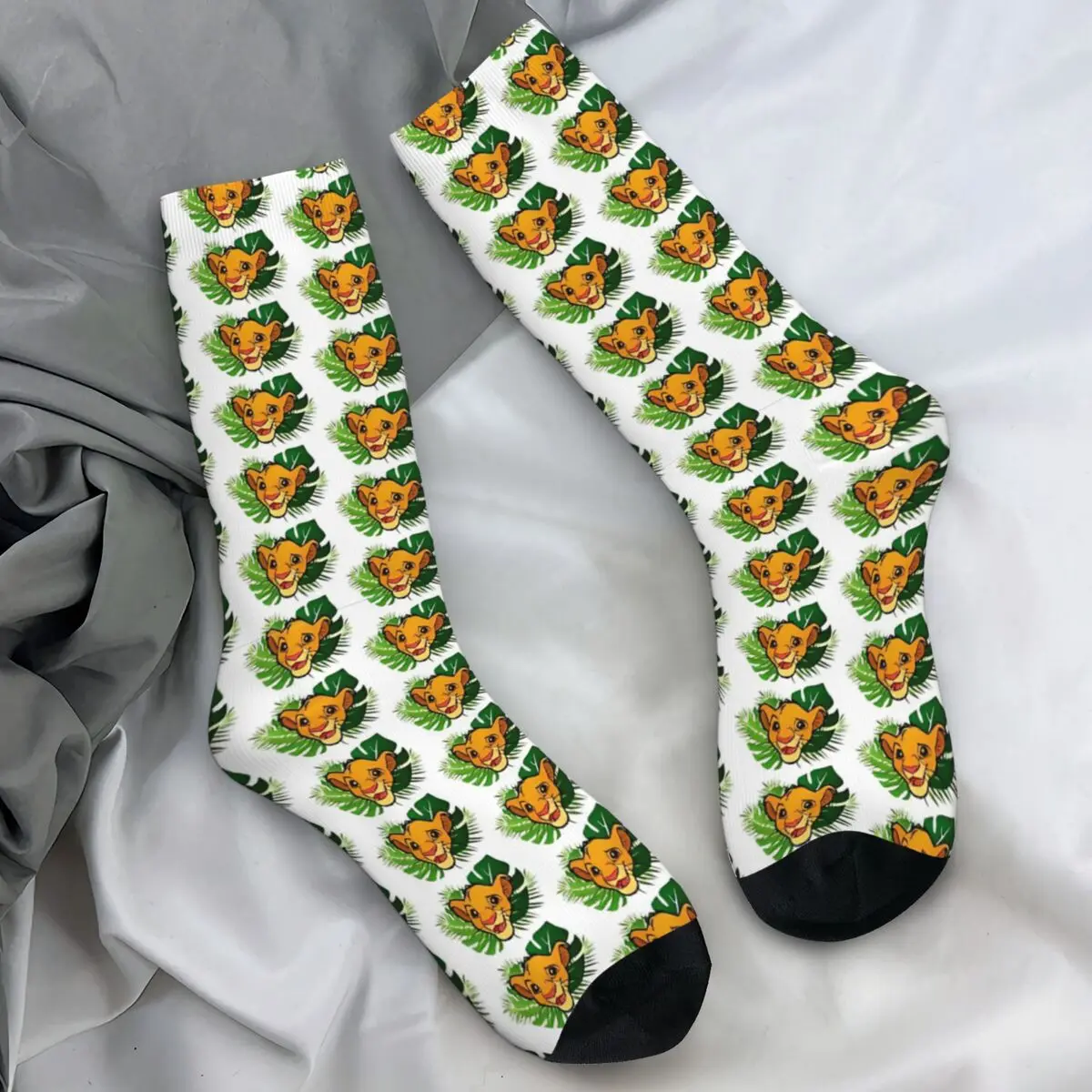 Simba Lion King Stockings Design Elegant Socks Autumn Anti Bacterial Socks Women Men Outdoor Sports Warm Soft Socks