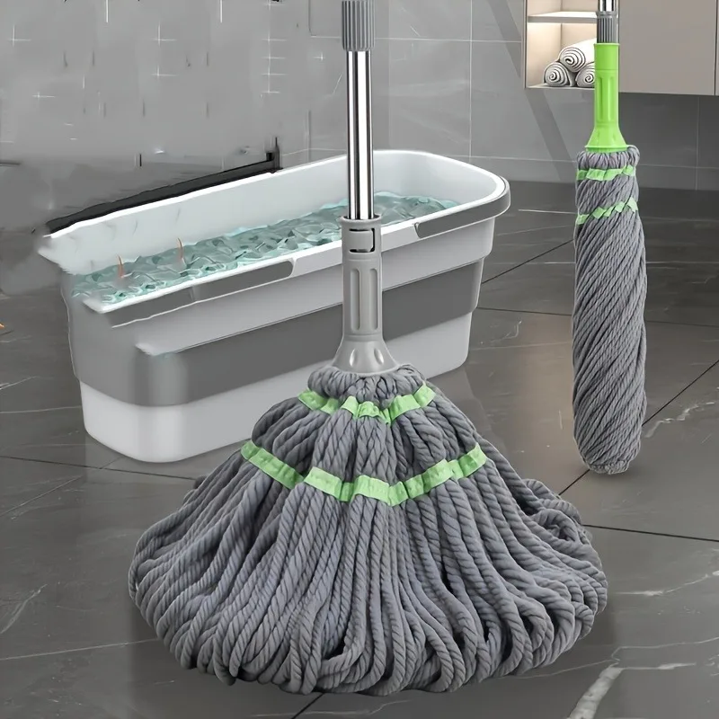 No-wash, self-twisting, rotating water-squeezing mop for lazy people at home to mop the floor, mop with a mop cloth, and absorb