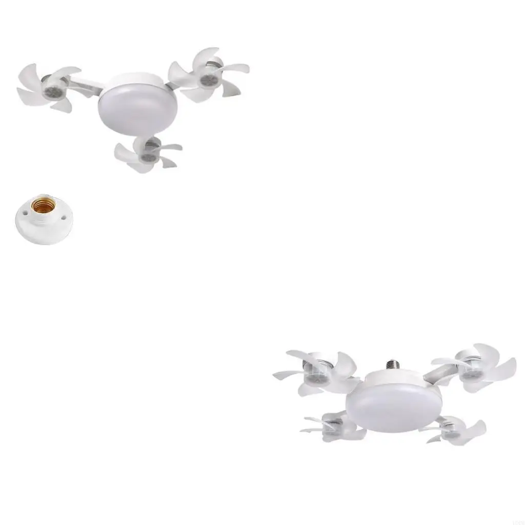 

E27 Ceiling Fan with LED Light Ceiling Fan Lamp Plastic Remote Controlled Fan
