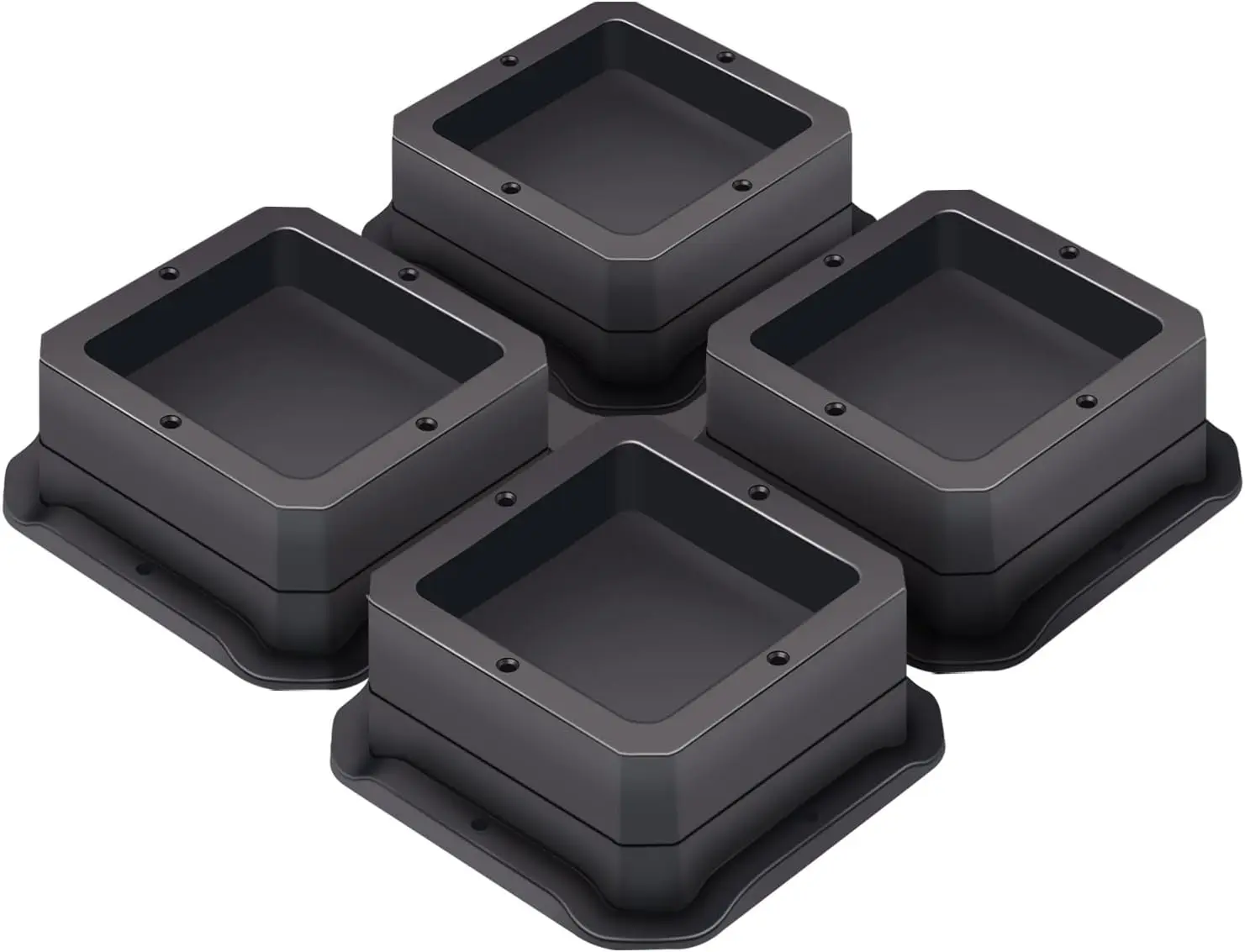 

Heavy Duty Bed Risers - 1 inch Bed Frame Lifts for Table & Couch, Dorm Bed Risers (Black)