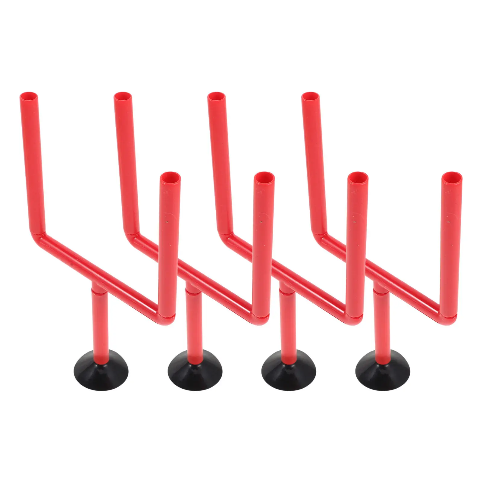 

4Pcs Tabletop Football Goal Post Red Mini Portable Suction Cup Base Finger Flick Soccer Accessories for Office Game