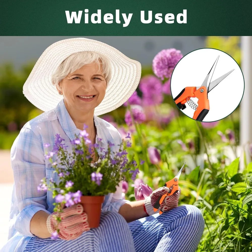 3 قطعة مجموعة مقصات الحديقة البستنة أداة مقص الفولاذ المقاوم للصدأ المهنية البستنة مقص مع مقابض مريحة عدم الانزلاق #6